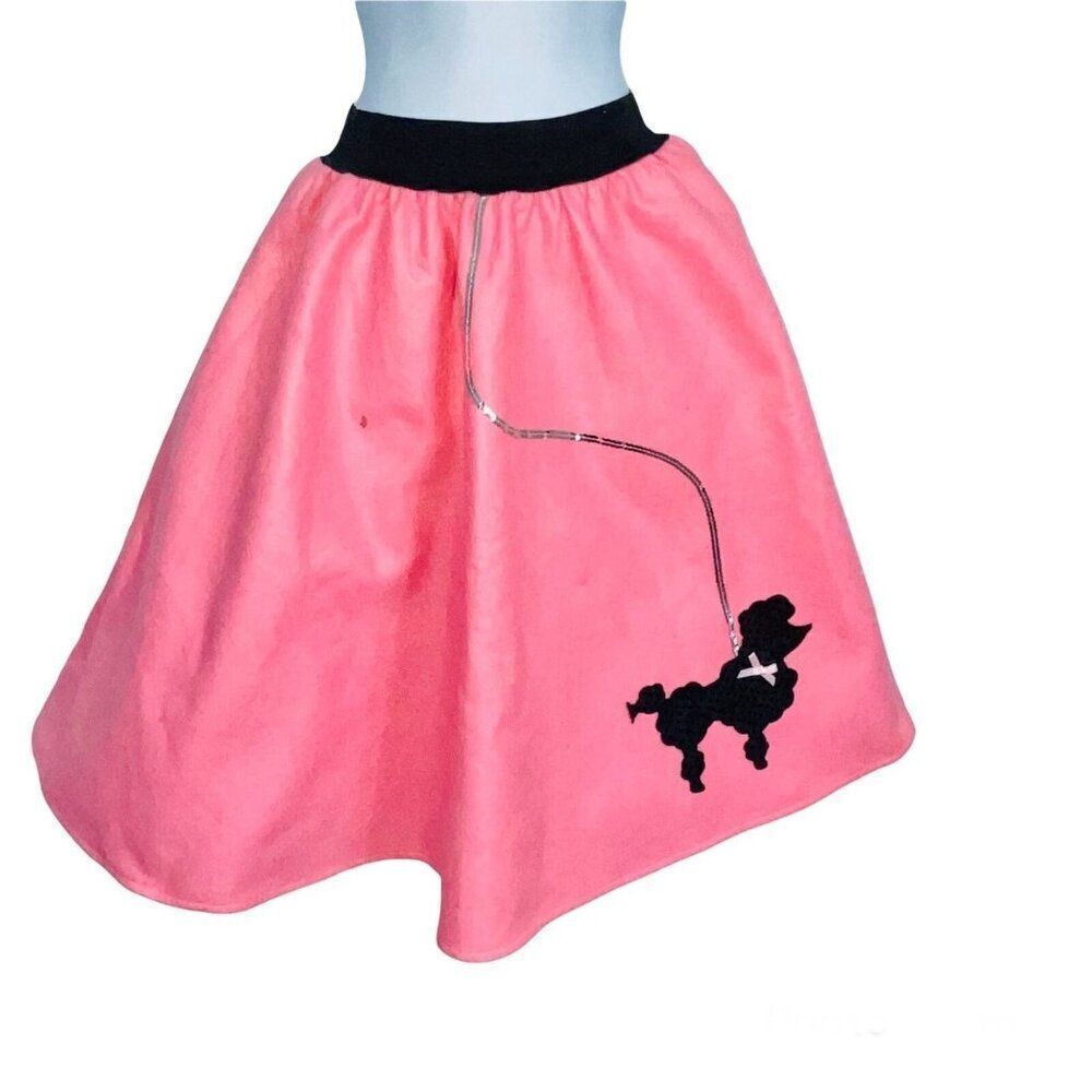 Vintage 80s Charades WomensโS Skirt Pink Black Poodle Costume Dance Halloween